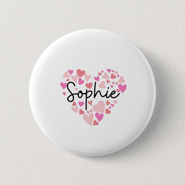 Badge Rond 5 Cm J'aime Sophie (Devant)