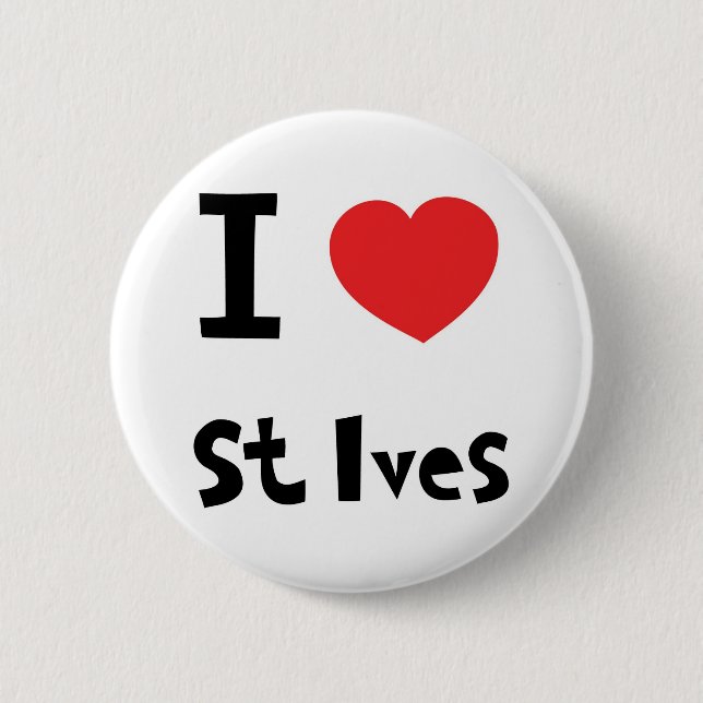 Badge Rond 5 Cm J'aime St Ives (Devant)