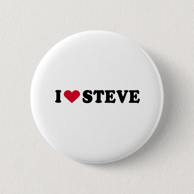 BADGE ROND 5 CM J'AIME STEVE (Devant)