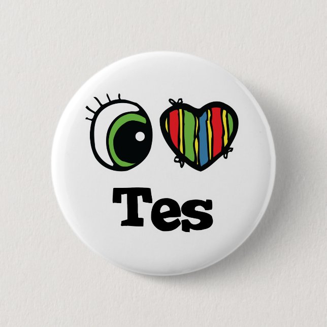 Badge Rond 5 Cm J'aime Tes (Devant)