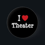 Badge Rond 5 Cm J'aime Théâtre coeur personnalisé<br><div class="desc">J'adore le théâtre ! Ajoutez votre propre texte ou nom à nos chemises de Théâtre et à nos bébés-lianes , mugs mousepads et magnets! T-shirts sur mesure ! Montrez votre amour du Théâtre avec ces t-shirts personnalisés et le hobby de Théâtre sur mesure et les boutons de passe-temps vestes chemises...</div>