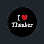 Badge Rond 5 Cm J'aime Théâtre coeur personnalisé<br><div class="desc">J'adore le théâtre ! Ajoutez votre propre texte ou nom à nos chemises de Théâtre et à nos bébés-lianes , mugs mousepads et magnets! T-shirts sur mesure ! Montrez votre amour du Théâtre avec ces t-shirts personnalisés et le hobby de Théâtre sur mesure et les boutons de passe-temps vestes chemises...</div>