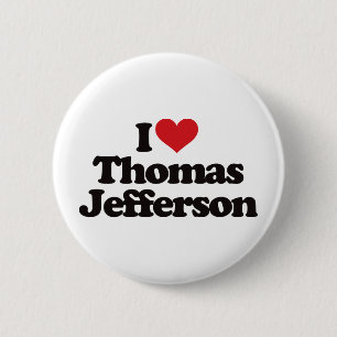 Badge Rond 5 Cm J'aime Thomas Jefferson