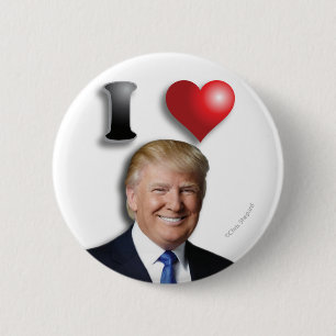 Badge Rond 5 Cm J'AIME TRUMP Joyeux Président souriant