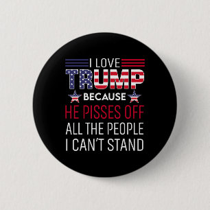 Badge Rond 5 Cm J'Aime Trump Parce Qu'Il Empêche Ceux Que Je Ne Pe