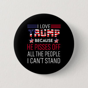 Badge Rond 5 Cm J'Aime Trump Parce Qu'Il Empêche Ceux Que Je Ne Pe