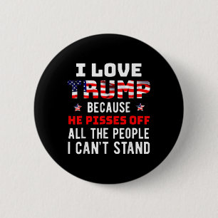Badge Rond 5 Cm J'Aime Trump Parce Qu'Il Empêche Ceux Que Je Ne Pe