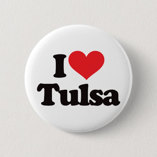 Badge Rond 5 Cm J'aime Tulsa (Devant)