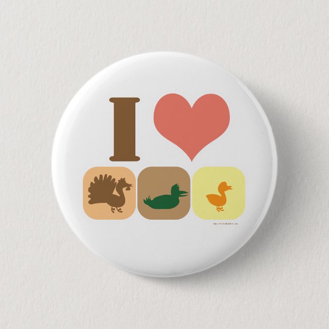 Badge Rond 5 Cm J'Aime Turducken ! (Devant)