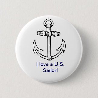 Badge Rond 5 Cm J'aime un bouton de marin des États-Unis