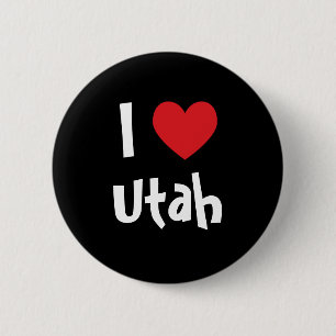 Badge Rond 5 Cm J'aime Utah