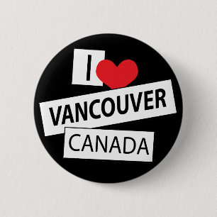 Badge Rond 5 Cm J'aime Vancouver Canada