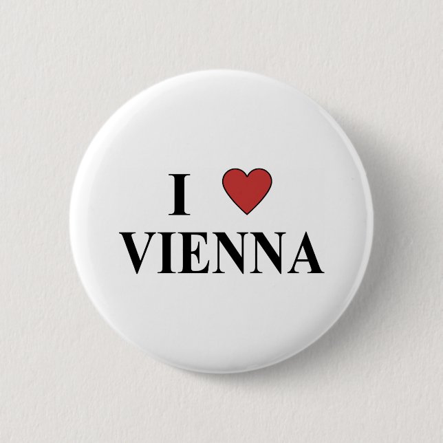 Badge Rond 5 Cm J'aime Vienne (Devant)