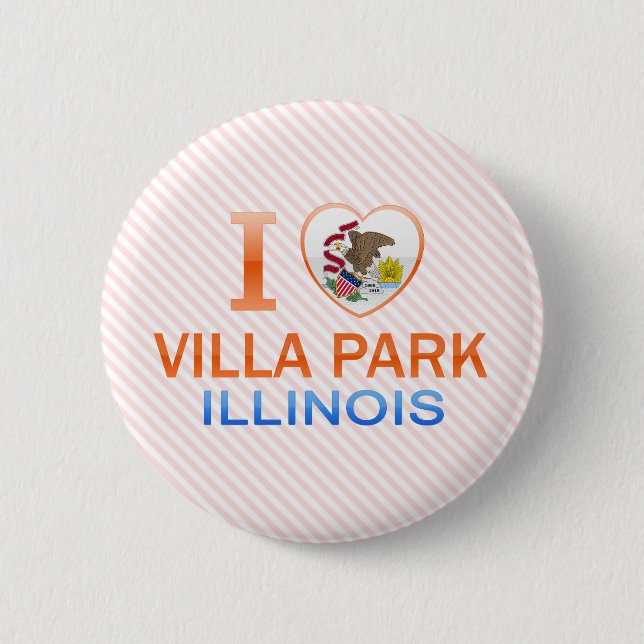 Badge Rond 5 Cm J'aime Villa Park, IL (Devant)