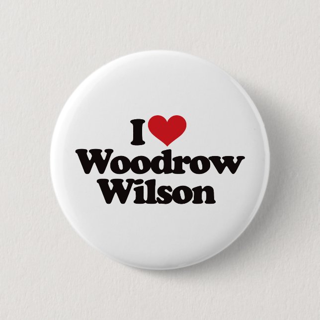 Badge Rond 5 Cm J'aime Woodrow Wilson (Devant)