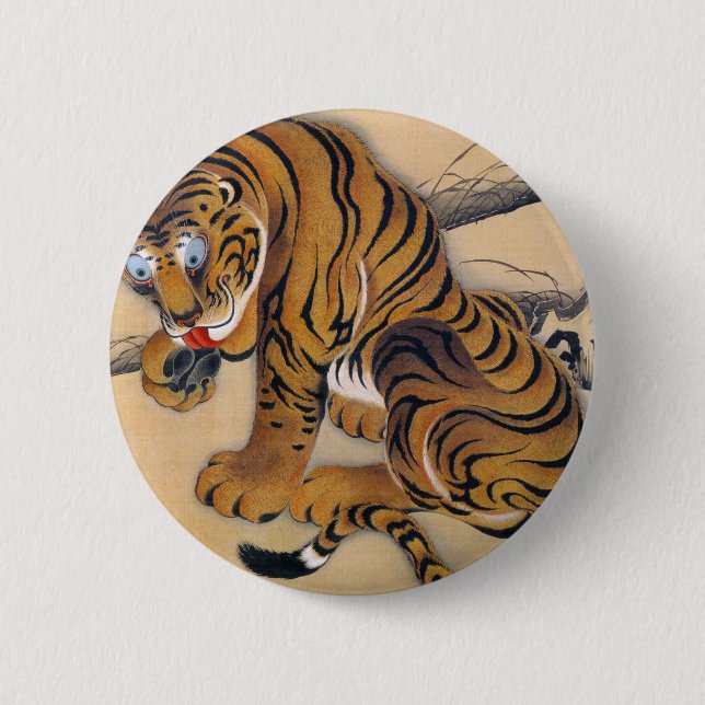 Badge Rond 5 Cm Jakuchu_ 虎図 (Devant)