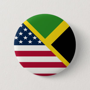 Badge Rond 5 Cm Jamaican American Flag   Jamaica United States