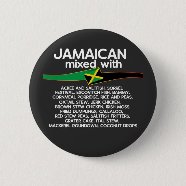 Badge Rond 5 Cm Jamaican Mixed With Jamaica Proud  (Devant)