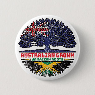 Badge Rond 5 Cm Jamaïque Australie Australie Australie racine arbr