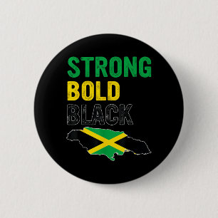 Badge Rond 5 Cm Jamaïque Fête de l'Indépendance Fort Gras Noir