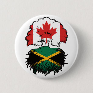 Badge Rond 5 Cm Jamaïque Jamaïcaine Canadian Canada Tree Roots Dra
