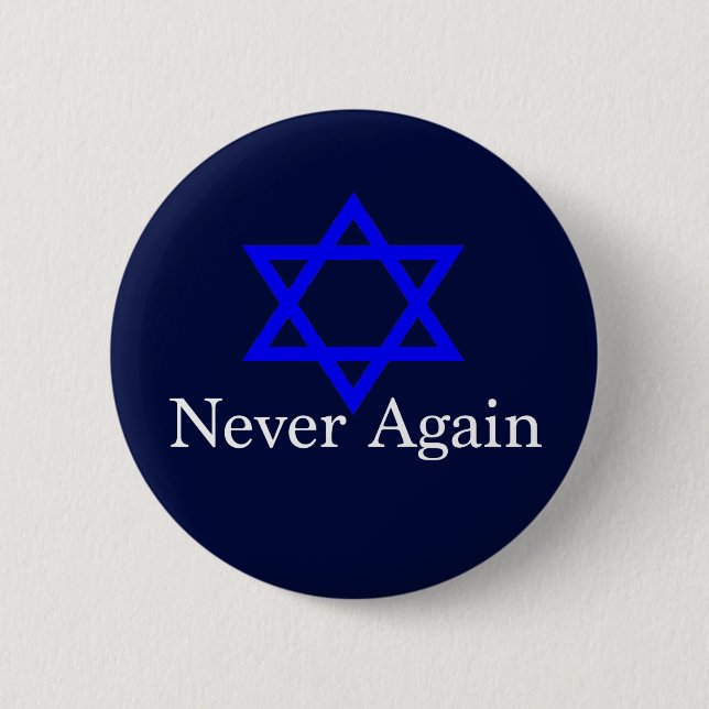 Badge Rond 5 Cm Jamais plus le souvenir de l'Holocauste juif (Devant)