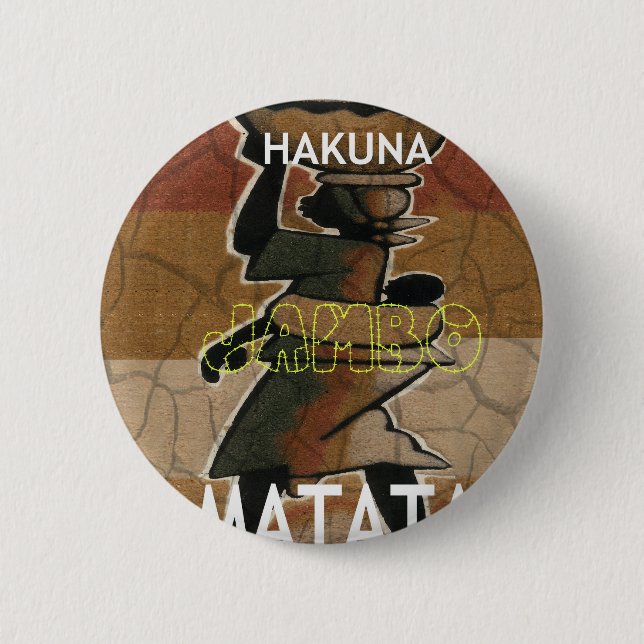 Badge Rond 5 Cm Jambo Habari Hakuna Matata. (Devant)
