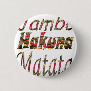 Badge Rond 5 Cm Jambo Hakuna Matata Art Vintage africain Imprimer