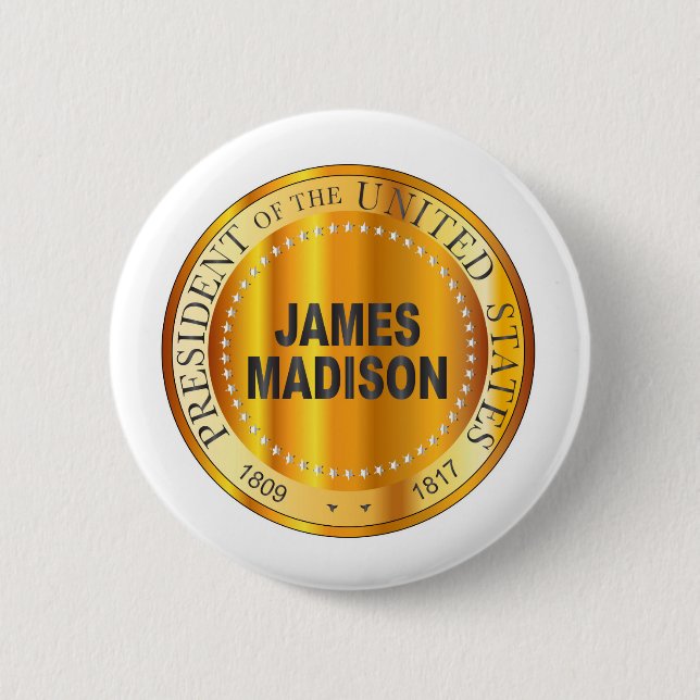 Badge Rond 5 Cm James Madison Gold Metal Timbre (Devant)