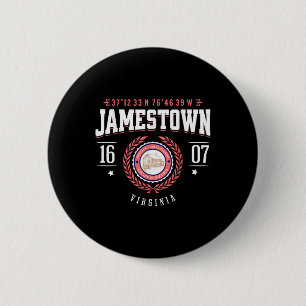 Badge Rond 5 Cm Jamestown Virginia Colony Rustic Souvenir Revoluti
