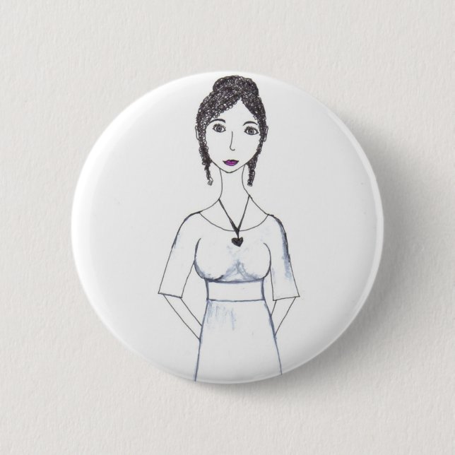 Badge Rond 5 Cm Jane Austen (Devant)