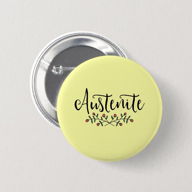 Badge Rond 5 Cm Jane Austen Floral Austenite (Devant & derrière)