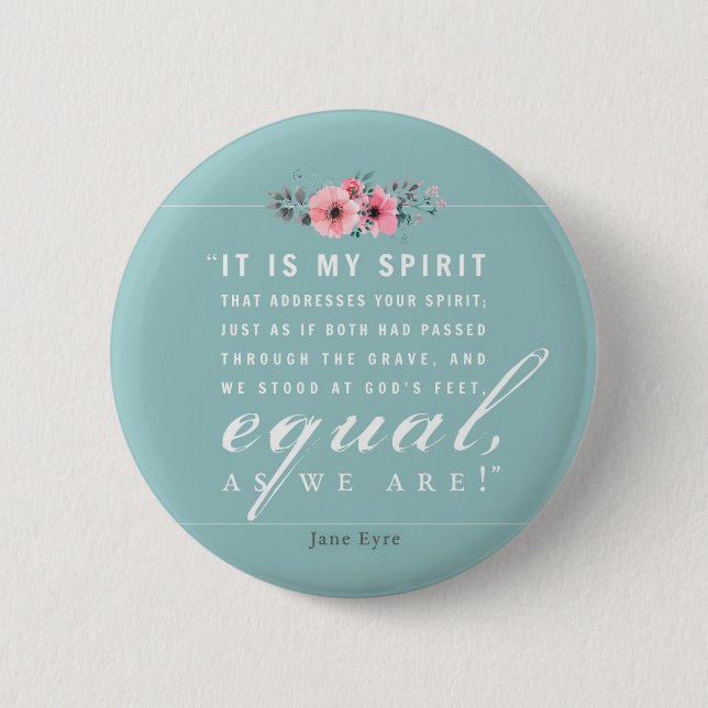 Badge Rond 5 Cm Jane Eyre - Comme Nous Sommes - Turquoise (Devant)
