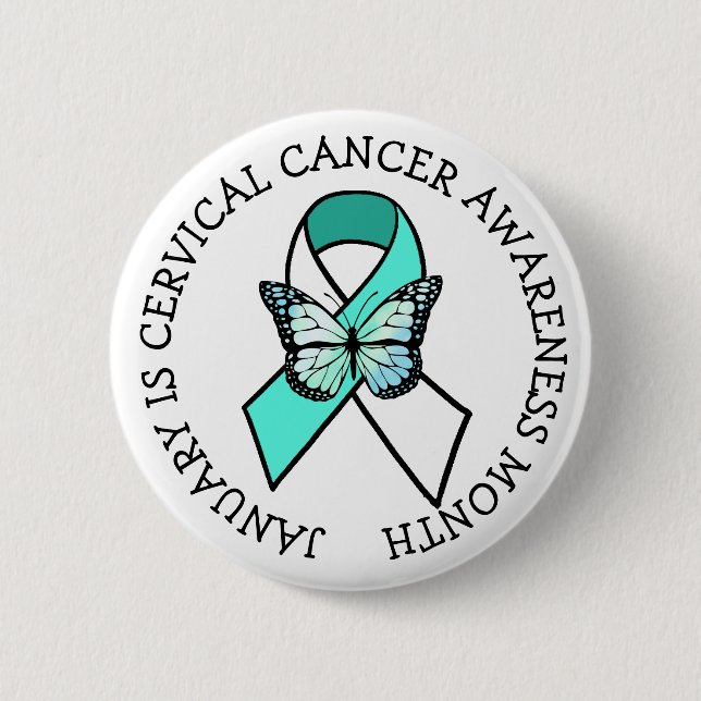 Badge Rond 5 Cm Janvier est le mois de sensibilisation au cancer d (Devant)
