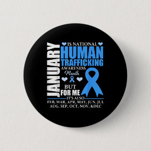 Badge Rond 5 Cm Janvier Nous Portons Le Ruban Bleu Traite des être