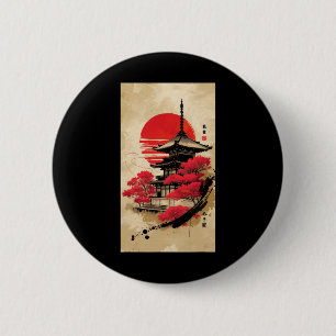 Badge Rond 5 Cm Japon Kyoto Tokyo Temple Temple Temple Temple japo
