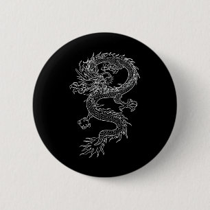 Badge Rond 5 Cm Japon tatouage de dragon Dessin traditionnel japon