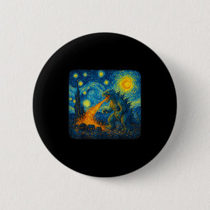 Badge Rond 5 Cm Japonais Monster Kaiju Starry Night Van Gogh Cadea