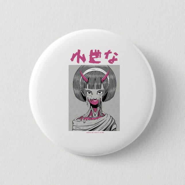 Badge Rond 5 Cm Japonaise monstre d'anime (Devant)