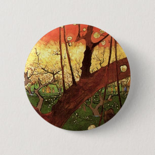 Badge Rond 5 Cm Japonisme : Arbre à prune fleuri par Vincent van G