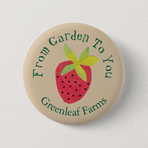 Badge Rond 5 Cm Jardin à vous Rétro Fraise Jardin Ferme Nursery