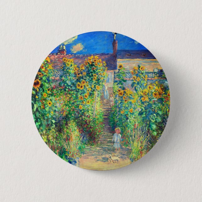 Badge Rond 5 Cm Jardin aux fleurs de Monet (Devant)