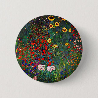 Badge Rond 5 Cm Jardin aux fleurs Gustav Klimt