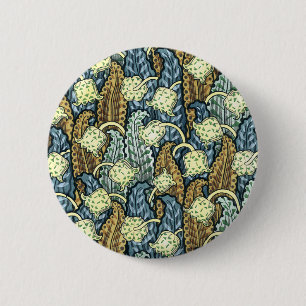 Badge Rond 5 Cm Jardin bleu et Brown de Nouveau