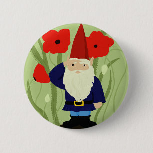 Badge Rond 5 Cm Jardin de bouton de gnome de souvenir