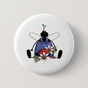 Badge Rond 5 Cm Jardin de coccinelle