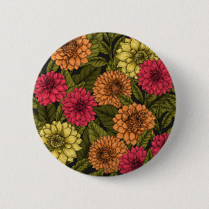 Badge Rond 5 Cm Jardin de Dahlia