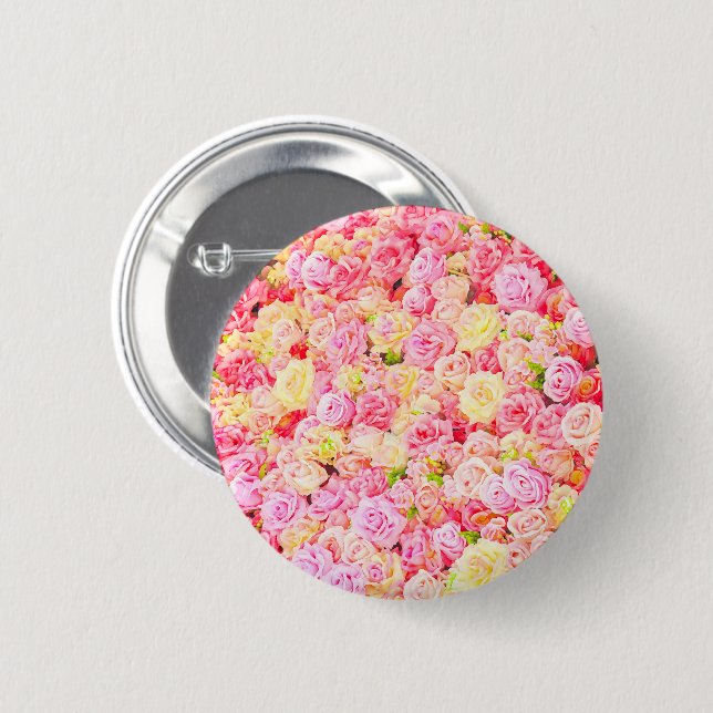 Badge Rond 5 Cm Jardin de roses (Devant & derrière)