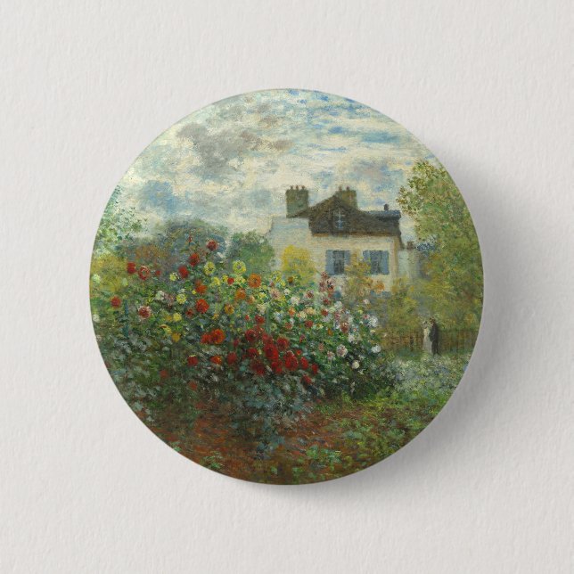 Badge Rond 5 Cm Jardin des artistes de Monet dans Peinture d'Argen (Devant)