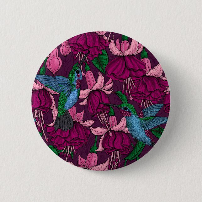 Badge Rond 5 Cm Jardin des colibris (Devant)